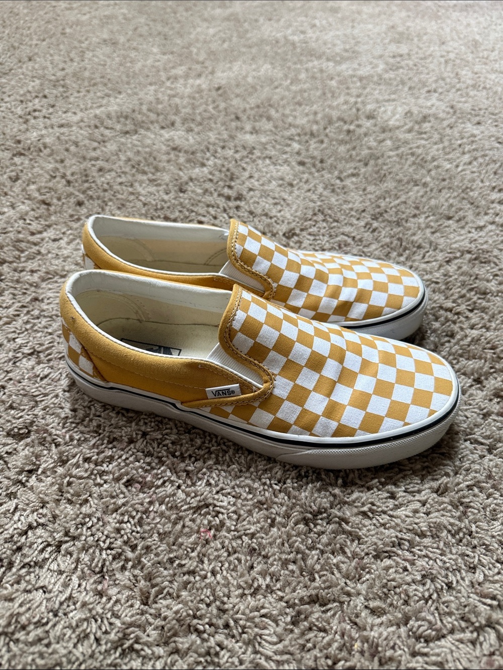Vans Kids Slip-On Checkerboard in Yellow and White